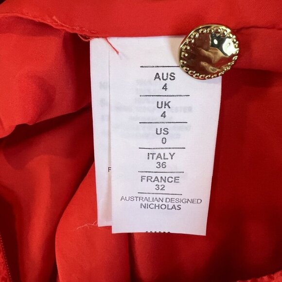 NWT NICHOLAS Gathered Party Dress in Scarlet Red $698 - Picture 11 of 14